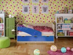 Кровать Бабочки 1,6м (Синий металлик) в Покровске - pokrovsk.katalogmebeli.com | фото