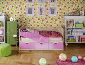 Кровать Бабочки 1,6м (Сиреневый металлик) в Покровске - pokrovsk.katalogmebeli.com | фото 1