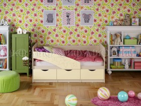 Кровать Бабочки 1,6м (Ваниль матовый) в Покровске - pokrovsk.katalogmebeli.com | фото 1