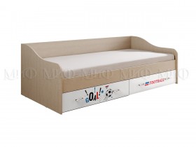 Кровать Boy Вега 0,9 м (Дуб беленый/Белый глянец/фотопечать) в Покровске - pokrovsk.katalogmebeli.com | фото