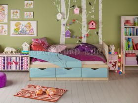 Кровать детская 1,6м Дельфин (Голубой матовый) в Покровске - pokrovsk.katalogmebeli.com | фото