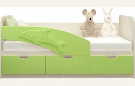 Кровать детская 1,6м Дельфин (Салатовый металлик) в Покровске - pokrovsk.katalogmebeli.com | фото