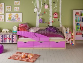 Кровать детская 1,6м Дельфин (Сиреневый металлик) в Покровске - pokrovsk.katalogmebeli.com | фото 1