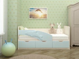 Кровать детская 1,6м Дельфин (Розовый металлик) в Покровске - pokrovsk.katalogmebeli.com | фото 1