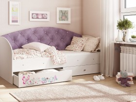 Кровать детская Эльза Белый/Фиолетовый в Покровске - pokrovsk.katalogmebeli.com | фото 1