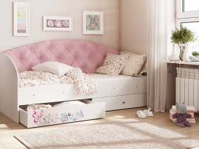 Кровать детская Эльза Белый/Розовый в Покровске - pokrovsk.katalogmebeli.com | фото