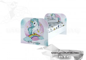 Кровать детская КР-08 Тойс (белый/белый,фотопечать Little Pony) в Покровске - pokrovsk.katalogmebeli.com | фото
