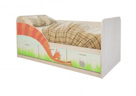 Кровать детская Минима Лего 1,86м с ящиками (дуб атланта/лиловый сад) в Покровске - pokrovsk.katalogmebeli.com | фото 9
