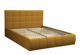 Кровать "Диана" ш. 1400 (Н=1010мм) (жаккард горчица) в Покровске - pokrovsk.katalogmebeli.com | фото