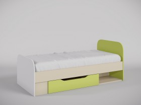 Кровать Эппл 1650х750 (Зеленый/Белый/корпус Клен) в Покровске - pokrovsk.katalogmebeli.com | фото 1