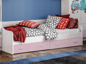 Кровать Fashion-1 Вега 0,9 м (Белый/Розовый) в Покровске - pokrovsk.katalogmebeli.com | фото