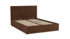 Кровать Гамма ш. 1400 (с основанием для хранения) (велюр тенерифе шоколад) в Покровске - pokrovsk.katalogmebeli.com | фото 3