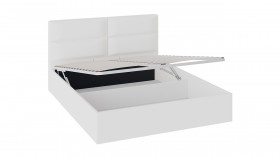 Кровать «Глосс» с мягкой обивкой и подъемным механизмом тип 1 (1600) (Белая) в Покровске - pokrovsk.katalogmebeli.com | фото 2
