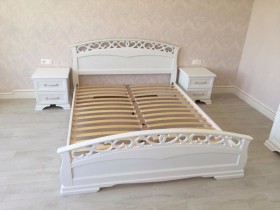 Кровать Грация-1 из массива сосны 1600*2000 Белый античный в Покровске - pokrovsk.katalogmebeli.com | фото 9