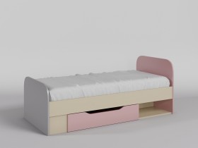 Кровать Грэйси 1650х750 (Розовый/Серый/корпус Клен) в Покровске - pokrovsk.katalogmebeli.com | фото 1