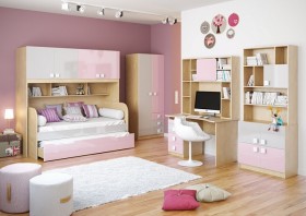 Кровать Грэйси 1650х750 (Розовый/Серый/корпус Клен) в Покровске - pokrovsk.katalogmebeli.com | фото 3