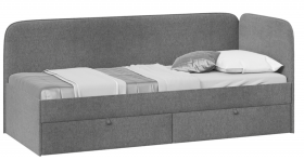 Кровать «Молли» с мягкой обивкой (900) тип 1 (Микровелюр Scandi Graphite 22) в Покровске - pokrovsk.katalogmebeli.com | фото 1