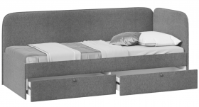 Кровать «Молли» с мягкой обивкой (900) тип 1 (Микровелюр Scandi Graphite 22) в Покровске - pokrovsk.katalogmebeli.com | фото 2