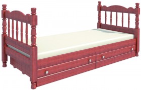 Кровать одинарная Аленка из массива сосны 800*1890 Орех в Покровске - pokrovsk.katalogmebeli.com | фото 2