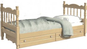 Кровать одинарная Аленка из массива сосны 800*1890 Сосна в Покровске - pokrovsk.katalogmebeli.com | фото