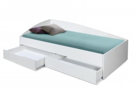 Кровать одинарная "Фея - 3" (асимметричная) (2000х900) New/(белый / белый / ДВПО белый) в Покровске - pokrovsk.katalogmebeli.com | фото 3