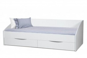 Кровать одинарная "Фея - 3" (симметричная) New/(белый / белый / ДВПО: белый) в Покровске - pokrovsk.katalogmebeli.com | фото