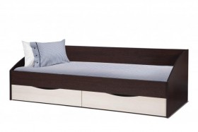 Кровать одинарная "Фея - 3" (симметричная) New (венге / вудлайн кремовый / ДВПО: белый) в Покровске - pokrovsk.katalogmebeli.com | фото