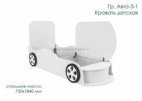 Кровать одноместная Авто-3-1 с рисунком Авто Лайм в Покровске - pokrovsk.katalogmebeli.com | фото 3