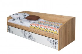 Кровать с 2 ящиками «Оксфорд» (Ривьера/Белый с рисунком) в Покровске - pokrovsk.katalogmebeli.com | фото 3