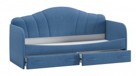Кровать «Молли» с мягкой обивкой (900) тип 1 (Микровелюр Scandi Indigo 11) в Покровске - pokrovsk.katalogmebeli.com | фото 4