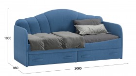 Кровать «Молли» с мягкой обивкой (900) тип 1 (Микровелюр Scandi Indigo 11) в Покровске - pokrovsk.katalogmebeli.com | фото 6