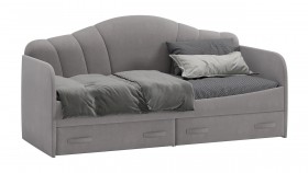 Кровать с мягкой спинкой и ящиками «Сабрина» 900 Светло-серый в Покровске - pokrovsk.katalogmebeli.com | фото