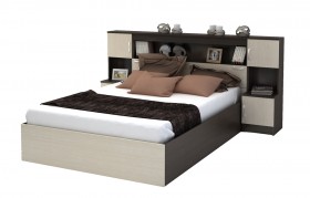 Кровать с прикроватным блоком КР 552 Спальня Basya (венге/белфорт) в Покровске - pokrovsk.katalogmebeli.com | фото 1