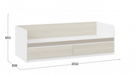 Кровать «Сканди» с 2 ящиками Дуб Гарден/Белый/Глиняный серый в Покровске - pokrovsk.katalogmebeli.com | фото 3