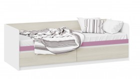 Кровать «Сканди» с 2 ящиками Дуб Гарден/Белый/Лиловый в Покровске - pokrovsk.katalogmebeli.com | фото