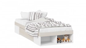 Кровать «Сканди» с ящиком Дуб Гарден/Белый в Покровске - pokrovsk.katalogmebeli.com | фото