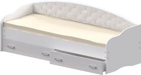 Кровать Софа-7 с мягкой спинкой (800х1900) Белый в Покровске - pokrovsk.katalogmebeli.com | фото