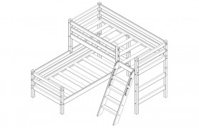 Кровать Соня вариант 8 угловая с наклонной лестницей Белый полупрозрачный в Покровске - pokrovsk.katalogmebeli.com | фото 4