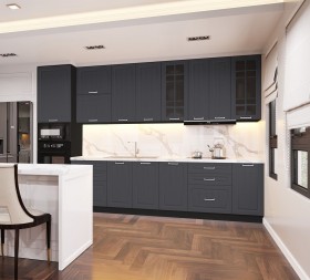 Кухонный гарнитур 1,8м Луксор высокие модули (Клен серый/корпус венге) в Покровске - pokrovsk.katalogmebeli.com | фото