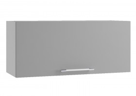 Квадро ПГ 800 шкаф верхний горизонтальный (Белый софт/корпус Серый) в Покровске - pokrovsk.katalogmebeli.com | фото