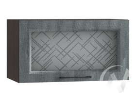 Либерти Шкаф верхний горизонтальный со стеклом ШВГС 609 (Холст грей/корпус венге) в Покровске - pokrovsk.katalogmebeli.com | фото