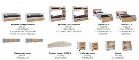 Лючия кровать 0,9 белый/ателье светлое в Покровске - pokrovsk.katalogmebeli.com | фото 2