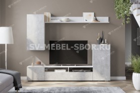 Мебель для гостиной МГС 4 (Белый/Цемент светлый) в Покровске - pokrovsk.katalogmebeli.com | фото