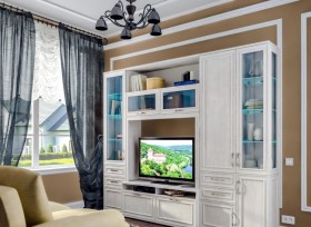 Модульная гостиная Флоренция (Дуб Сонома белый) в Покровске - pokrovsk.katalogmebeli.com | фото 1