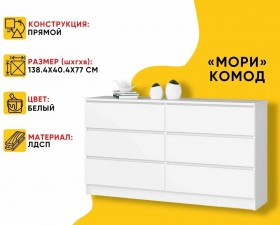 МС Мори Комод МК 1380.6 (МП/3) Белый в Покровске - pokrovsk.katalogmebeli.com | фото 20