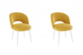 Набор стульев Моли 2 шт (жёлтый велюр/белый) в Покровске - pokrovsk.katalogmebeli.com | фото