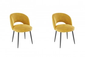 Набор стульев Моли 2 шт (жёлтый велюр/черный) в Покровске - pokrovsk.katalogmebeli.com | фото