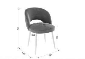 Набор стульев Моли 2 шт (серый велюр/белый) в Покровске - pokrovsk.katalogmebeli.com | фото 2