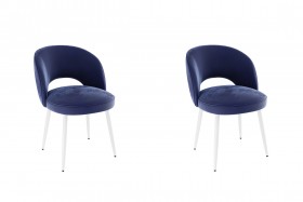 Набор стульев Моли 2 шт (синий велюр/белый) в Покровске - pokrovsk.katalogmebeli.com | фото