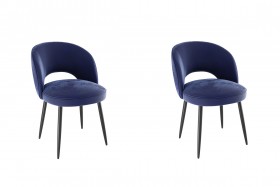 Набор стульев Моли 2 шт (синий велюр/черный) в Покровске - pokrovsk.katalogmebeli.com | фото